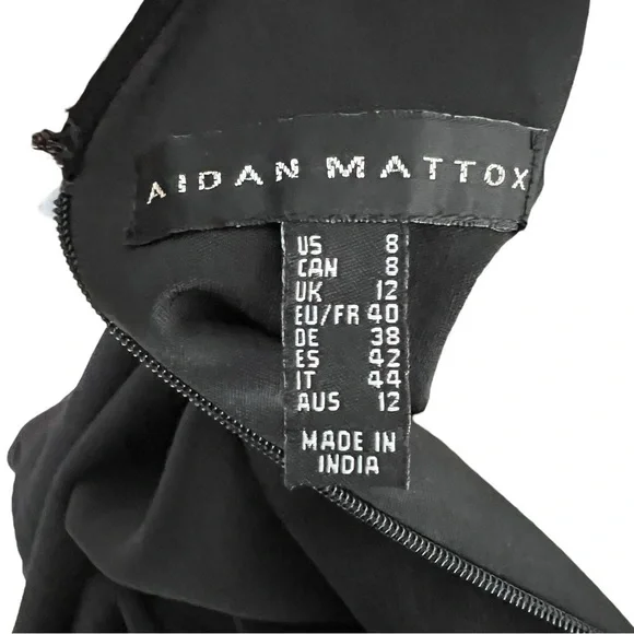 Aidan Mattox Embellished Black Midi Formal Dress or Short Kaftan in Size…​​ - Picture 6 of 16